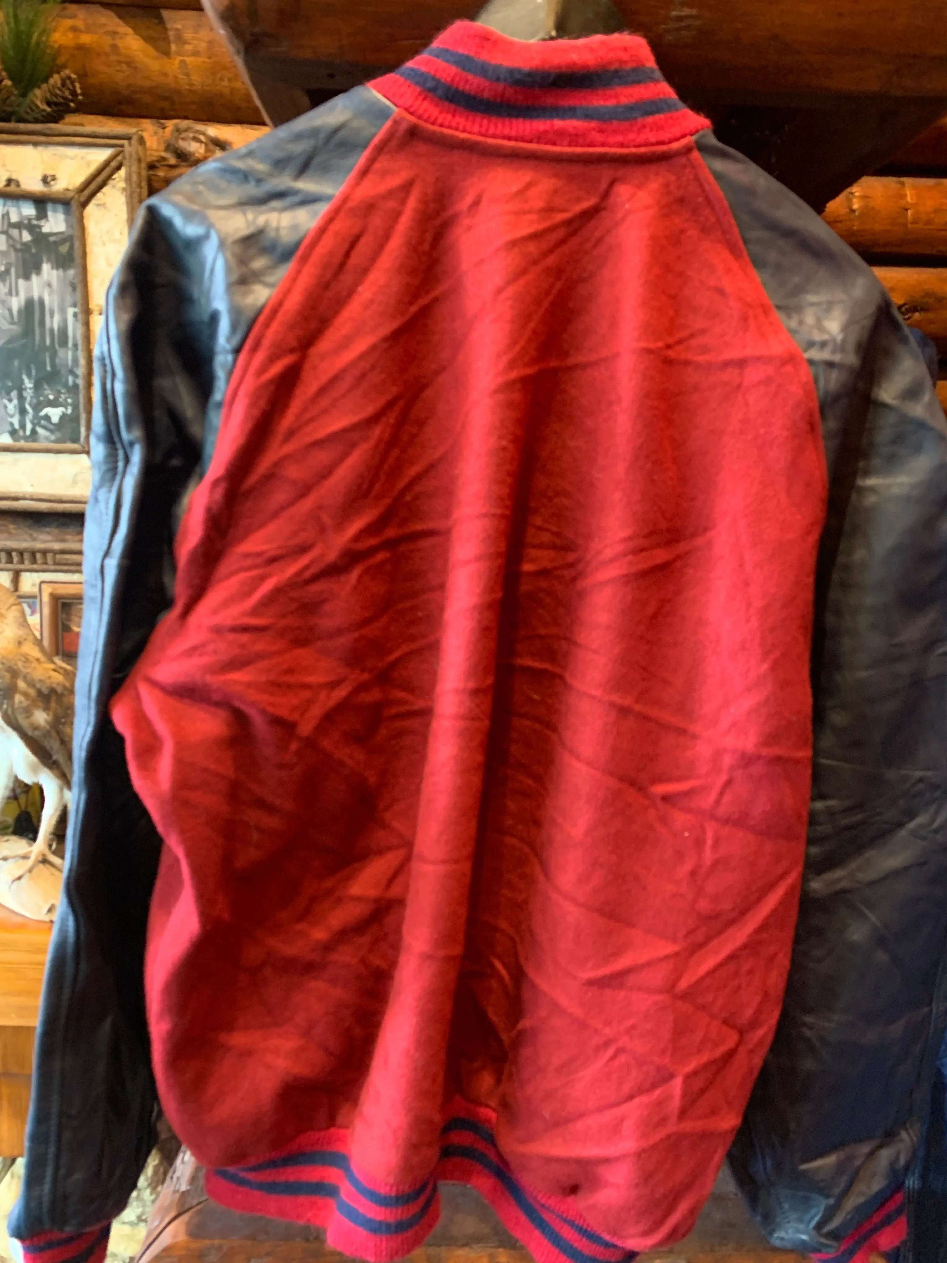 Vintage B Track Run Letterman Jacket, XL