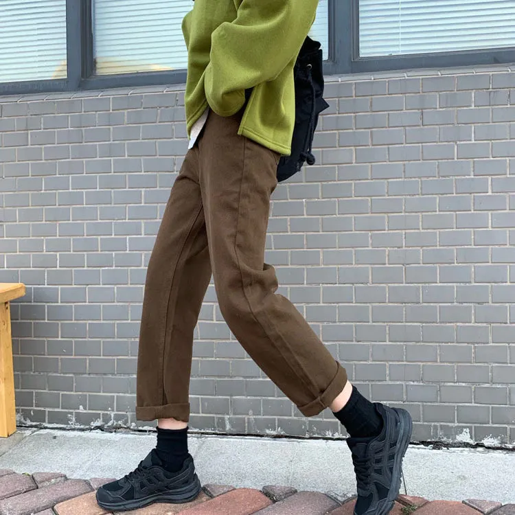 Vintage Casual Brown Jeans Pants