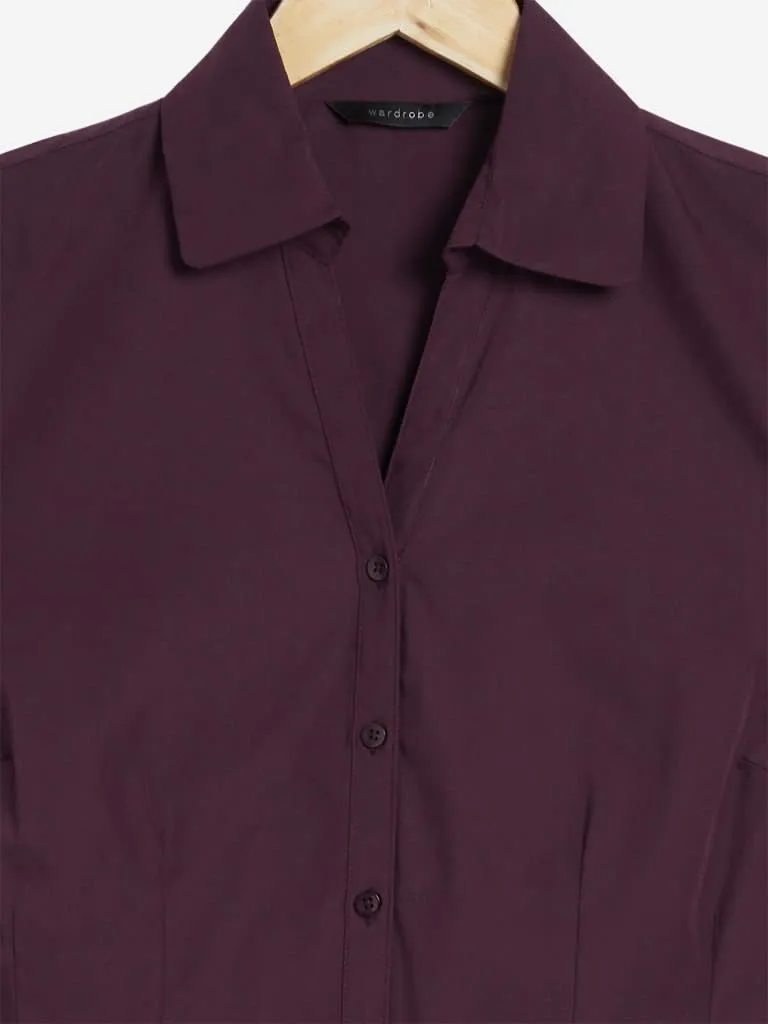 Wardrobe Solid Wine Shirt