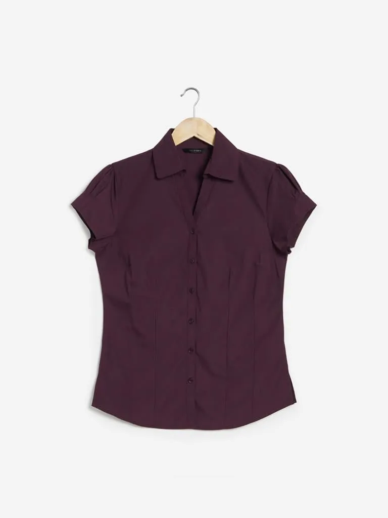 Wardrobe Solid Wine Shirt