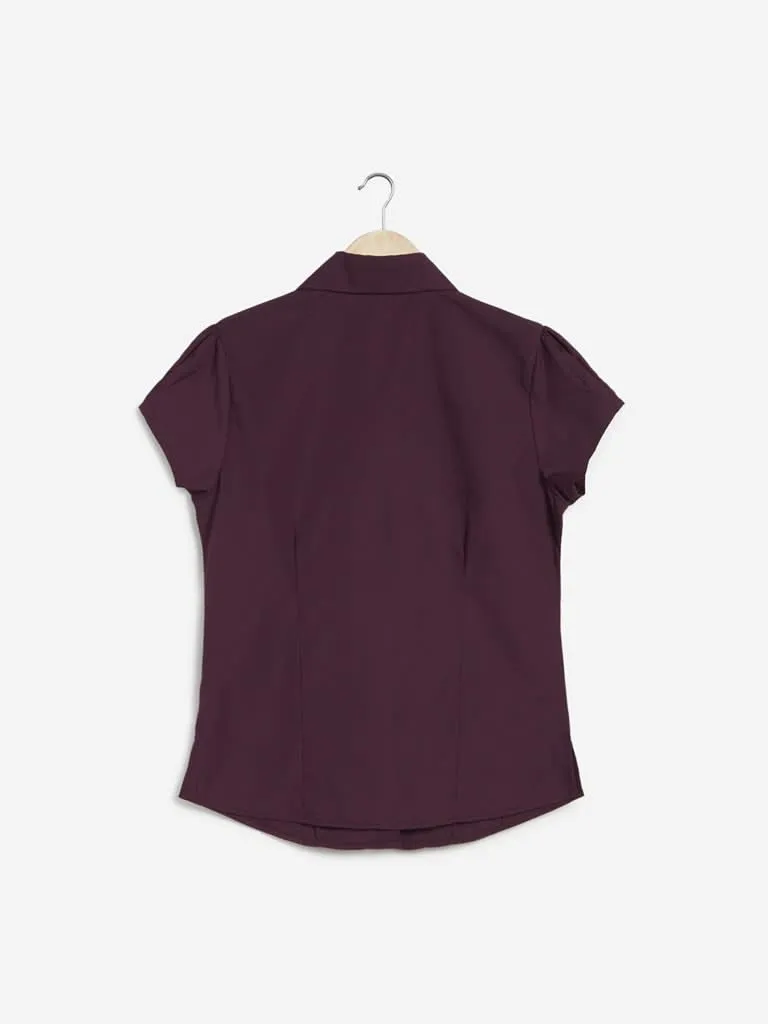 Wardrobe Solid Wine Shirt