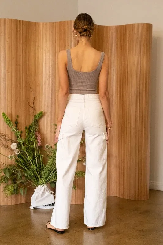 WASHED RIB KNIT SEAMLESS CROPPED TANK TOP