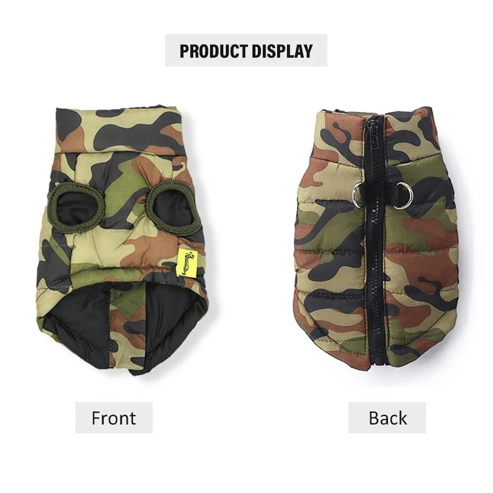 Waterproof Dog Puppy Camo Jacket Coat Vest