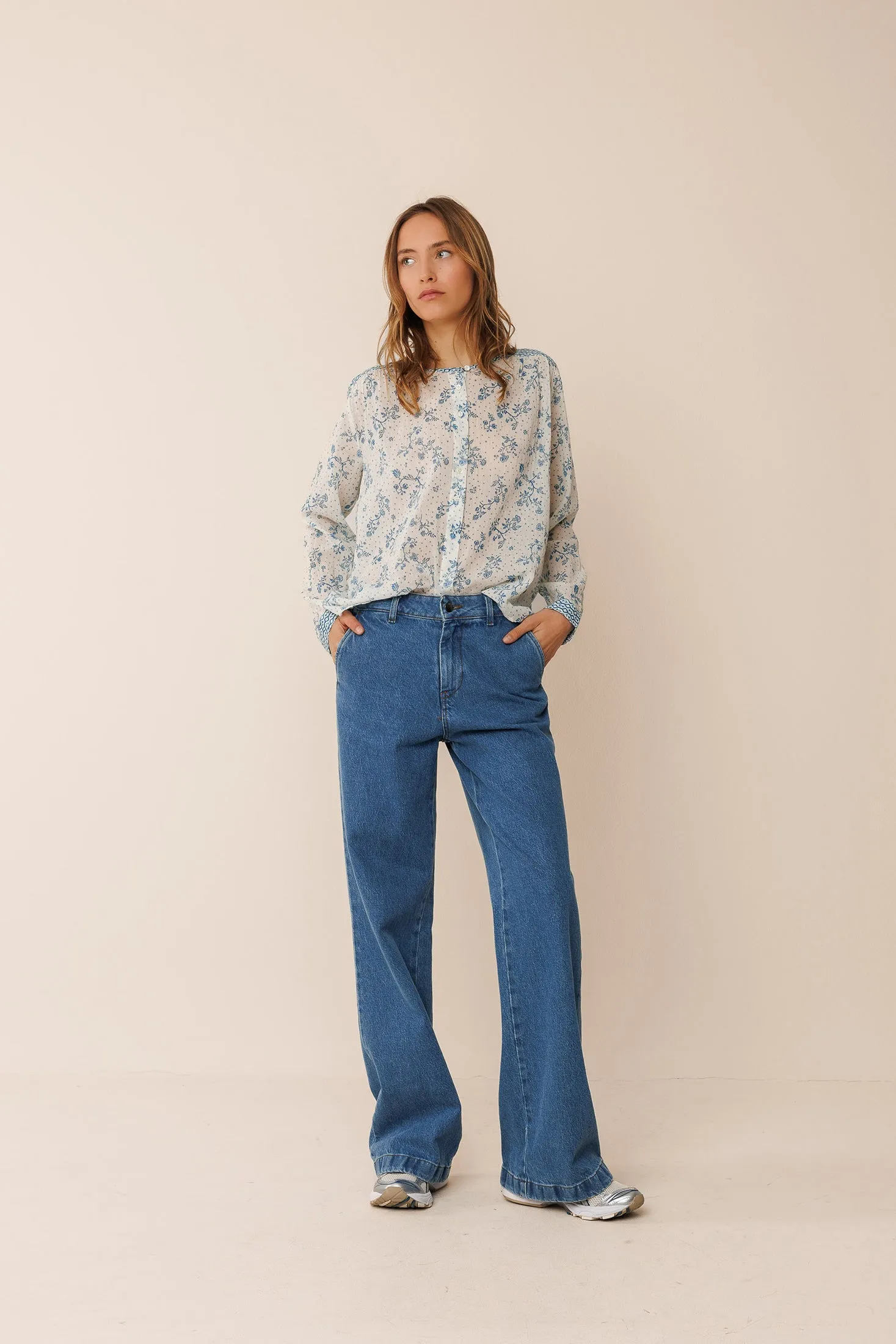 WIDE LEG CHINO PANTS