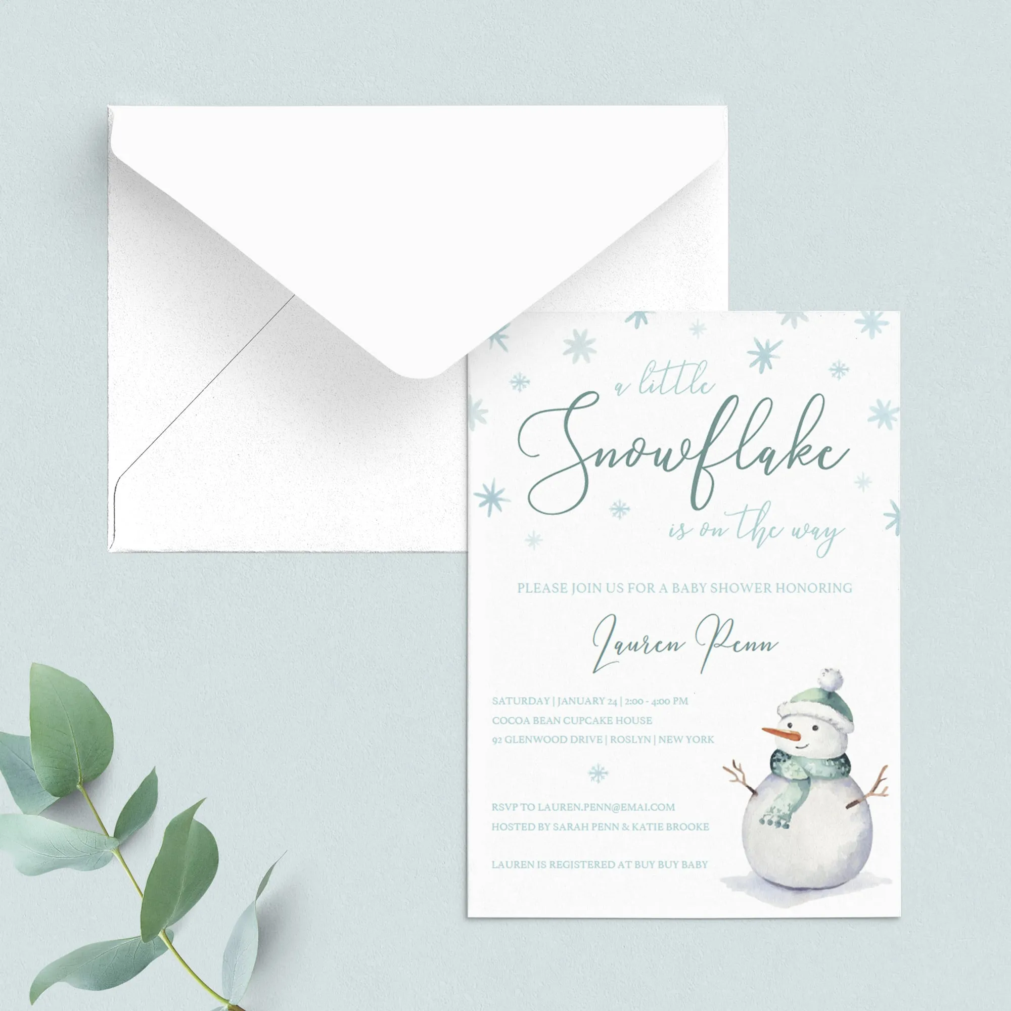 Winter Wonderland Baby Shower Invitation Kit