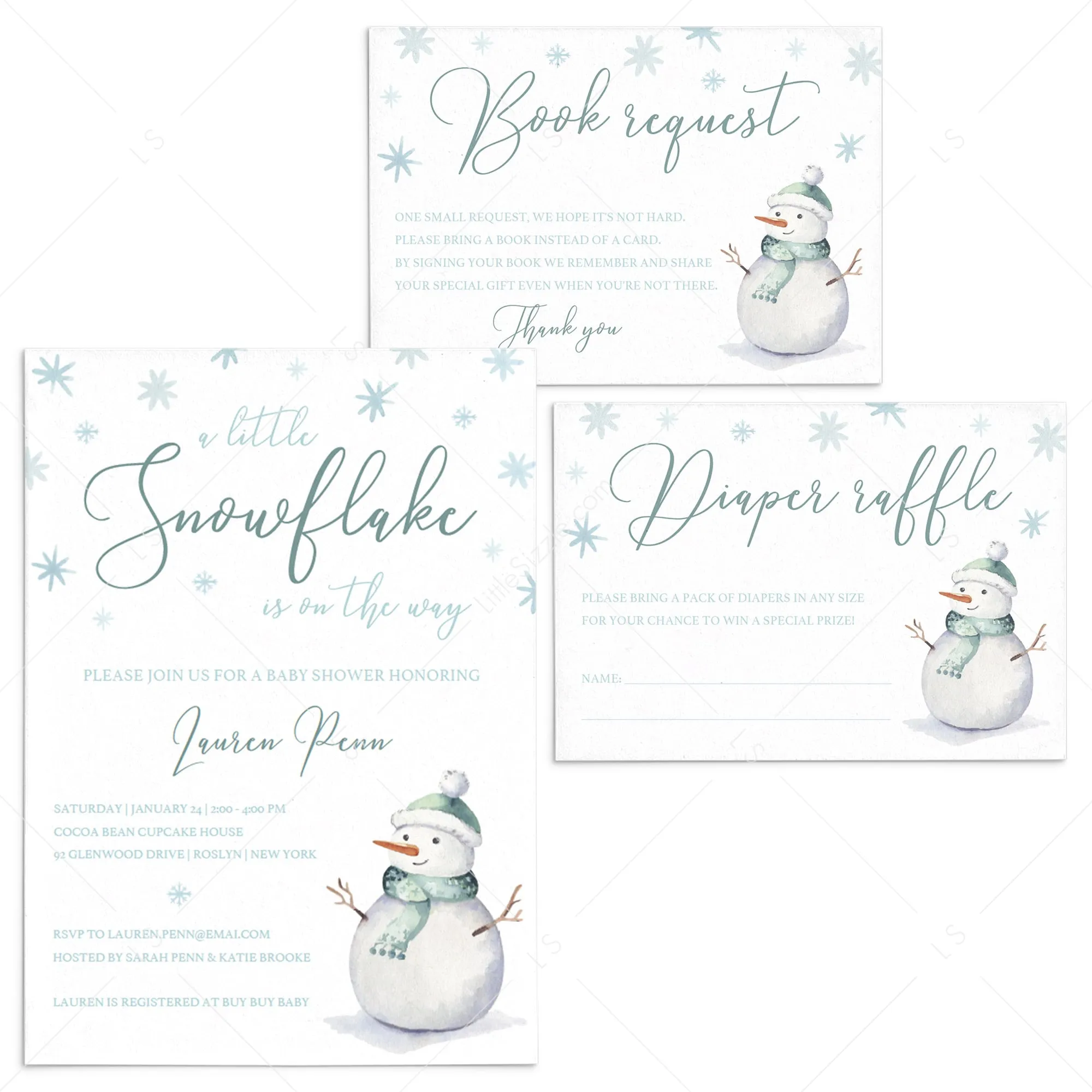 Winter Wonderland Baby Shower Invitation Kit