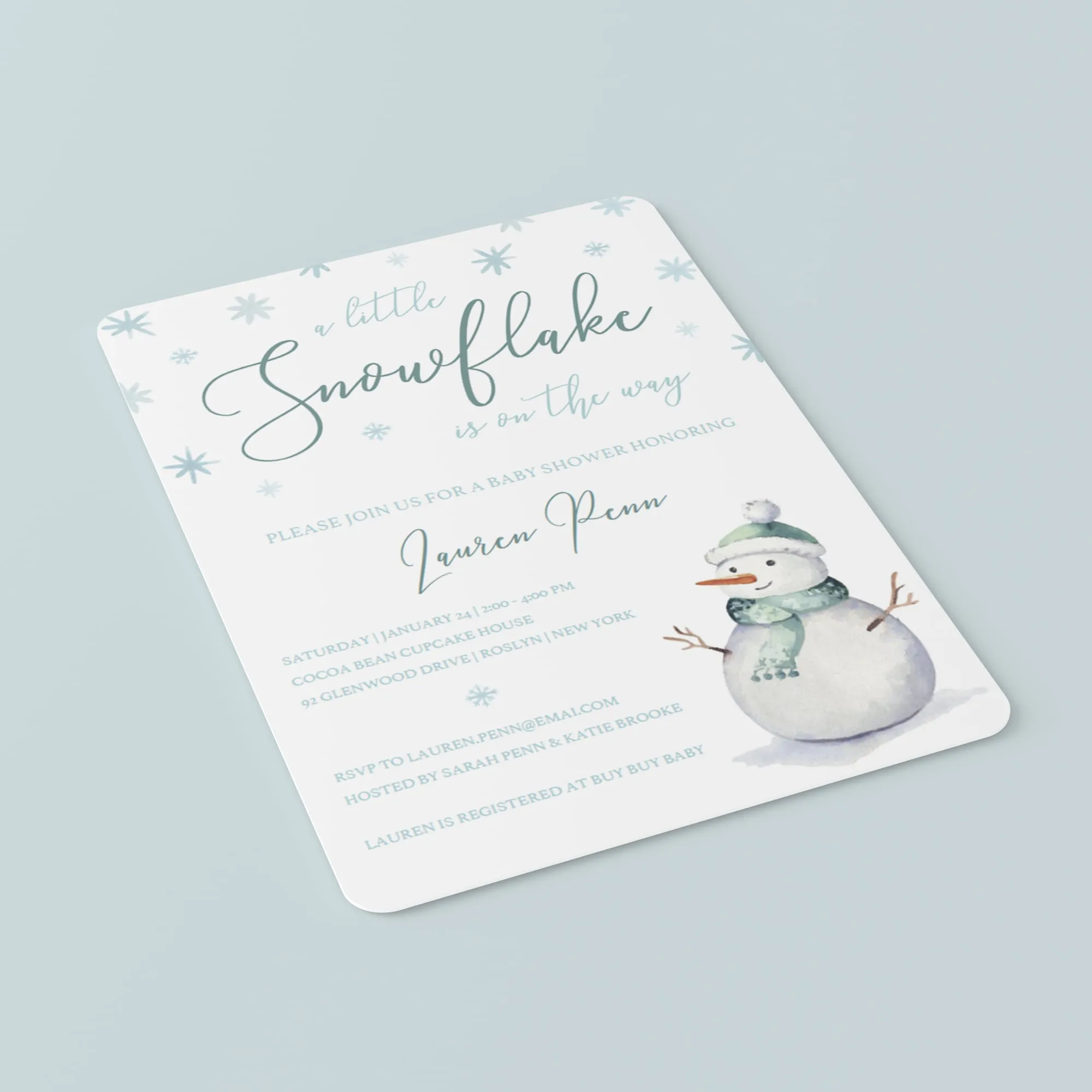 Winter Wonderland Baby Shower Invitation Kit