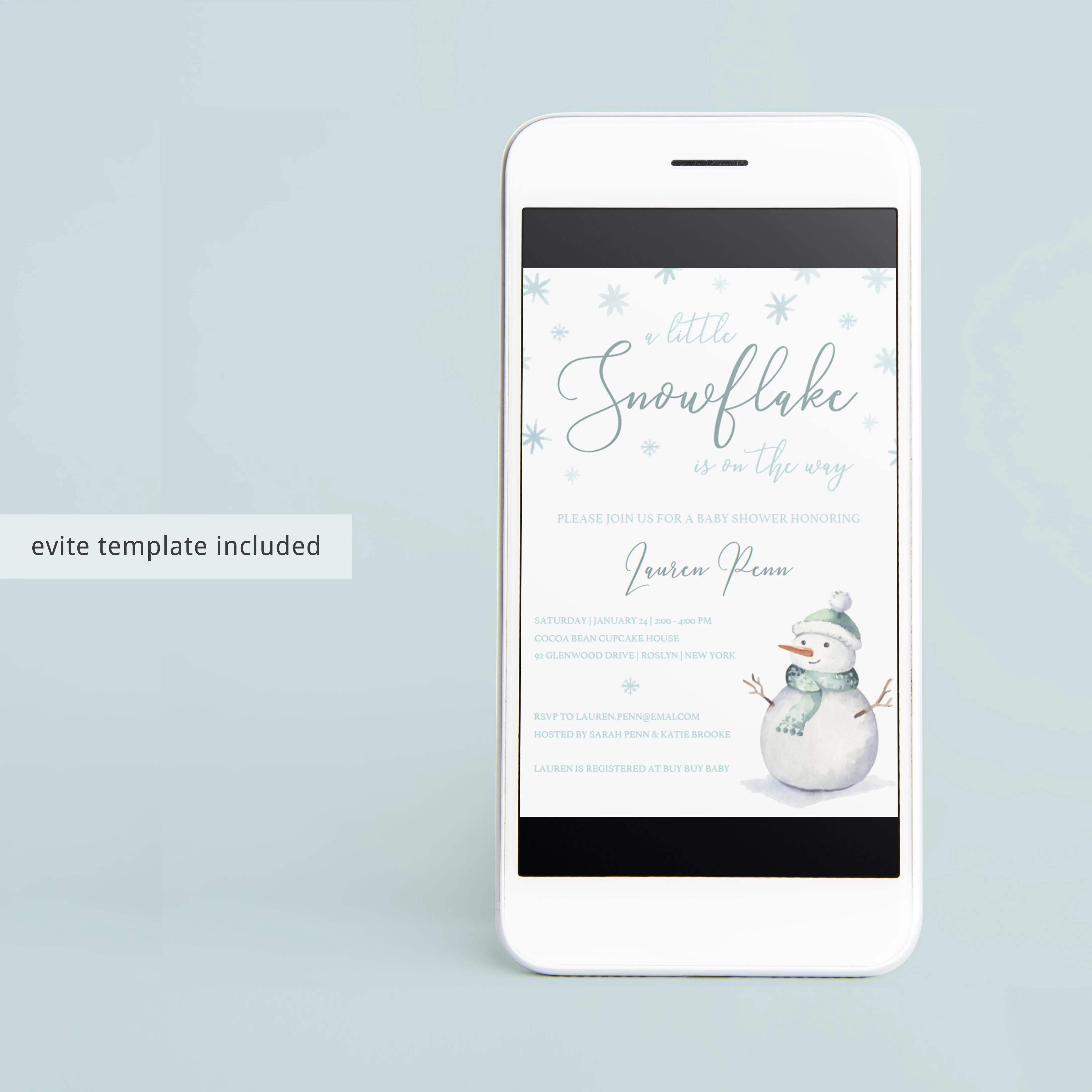 Winter Wonderland Baby Shower Invitation Kit