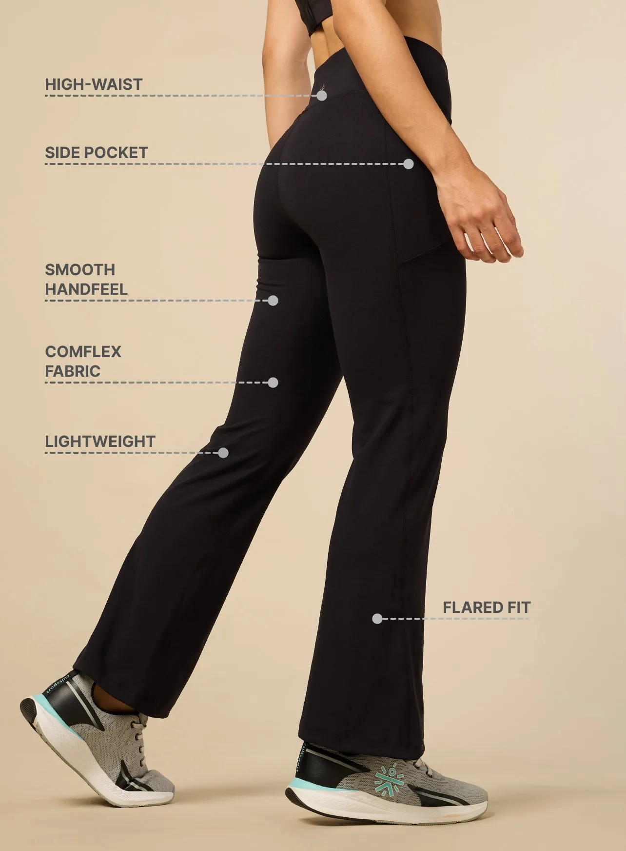 Women's COMFlex Black Performance Flare Pants