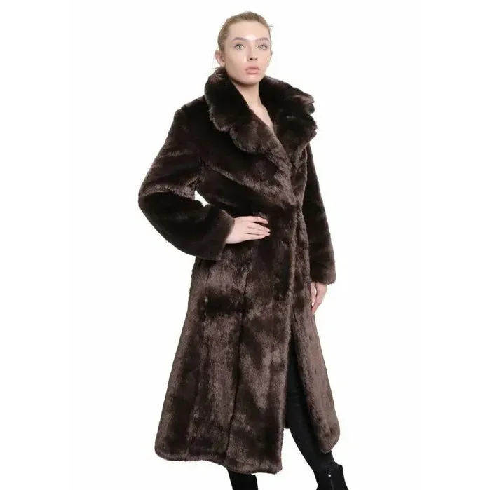 Womens Faux Fur Long Coat