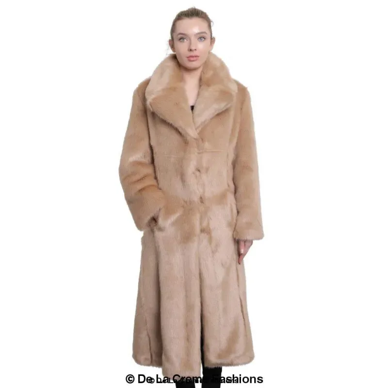 Womens Faux Fur Long Coat