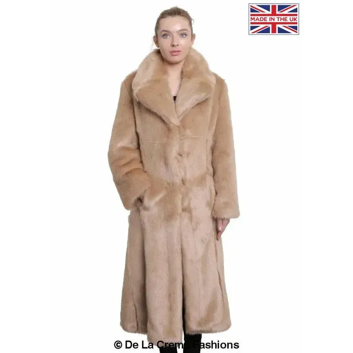Womens Faux Fur Long Coat
